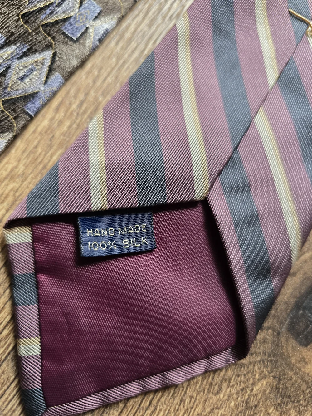 Vintage Ferrell Reed Louis Roth Burgundy and Gray Patterned Men's Silk Ties